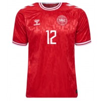 Camiseta Dinamarca Kasper Dolberg #12 Primera Equipación Eurocopa 2024 manga corta